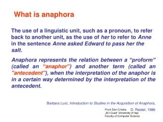 What is anaphora