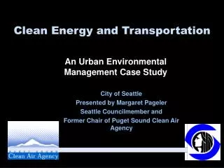 Clean Energy and Transportation