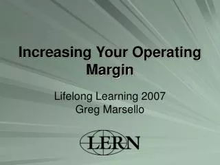 Increasing Your Operating Margin
