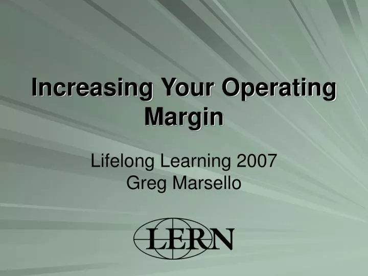 increasing your operating margin