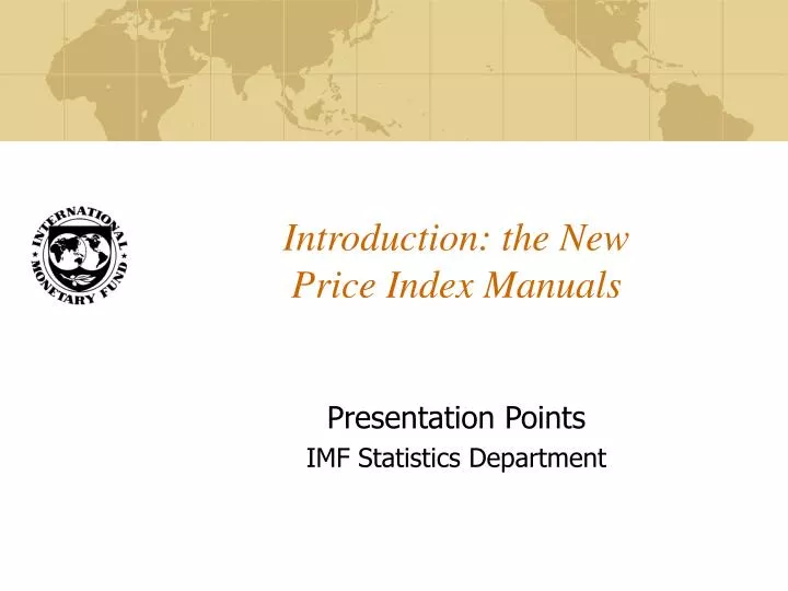 introduction the new price index manuals