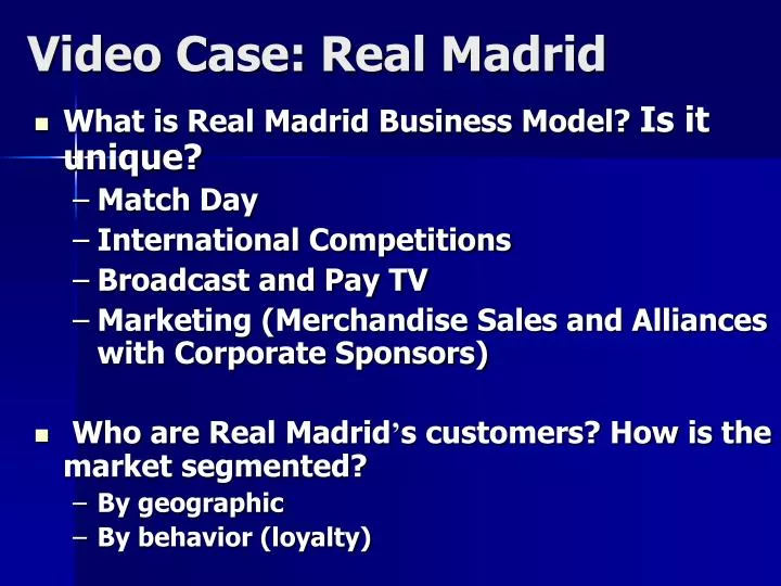 video case real madrid