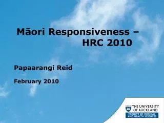 M ā ori Responsiveness – 				HRC 2010