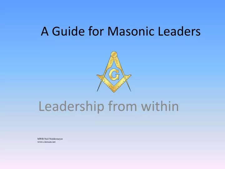a guide for masonic leaders