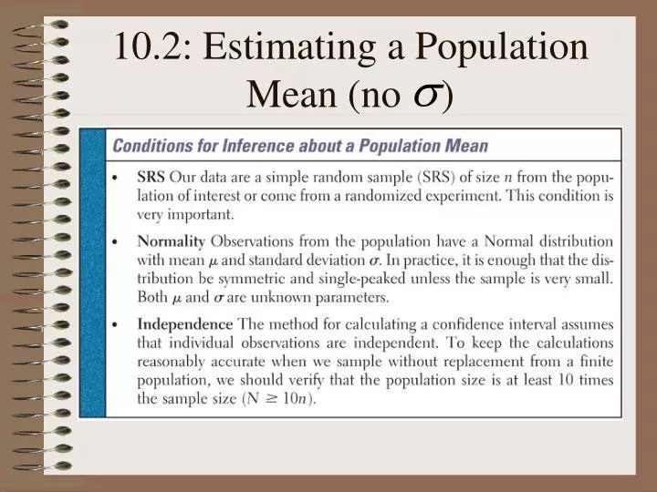 10 2 estimating a population mean no