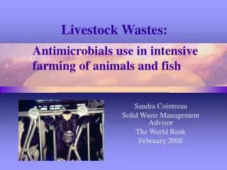 Livestock Wastes: