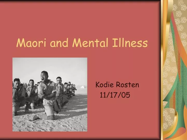 maori and mental illness
