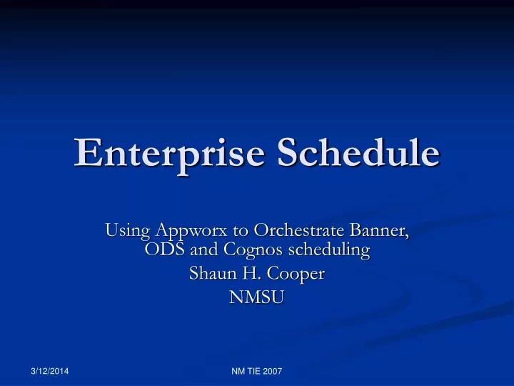 enterprise schedule
