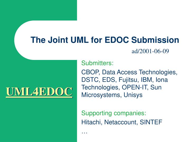the joint uml for edoc submission