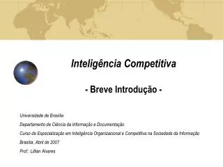 Inteligência Competitiva - Breve Introdução -