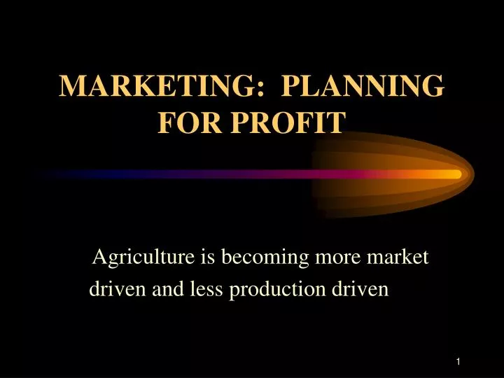 marketing planning for profit