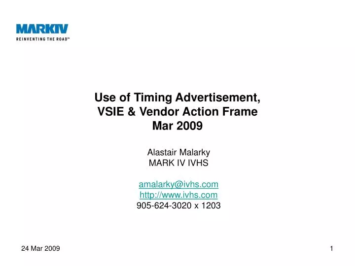 use of timing advertisement vsie vendor action frame mar 2009