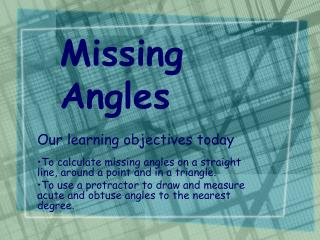 Missing Angles