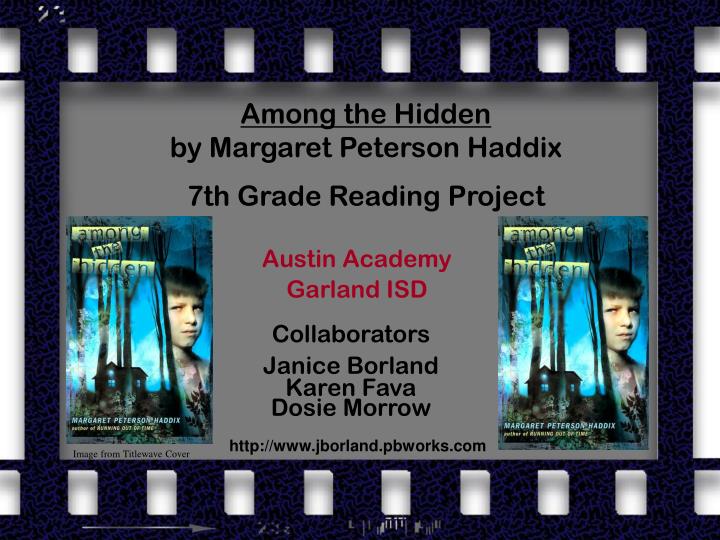 among the hidden by margaret peterson haddix 7th grade reading project