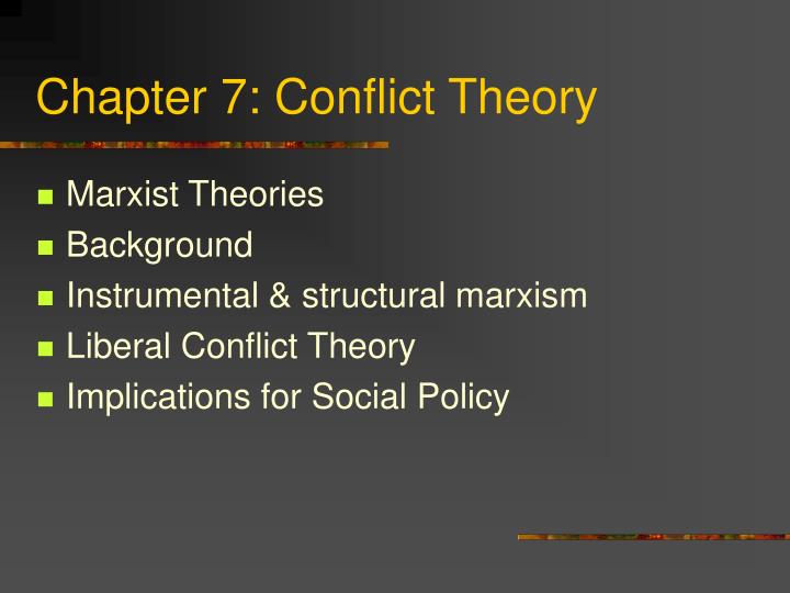 chapter 7 conflict theory