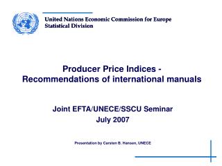 Producer Price Indices - Recommendations of international manuals