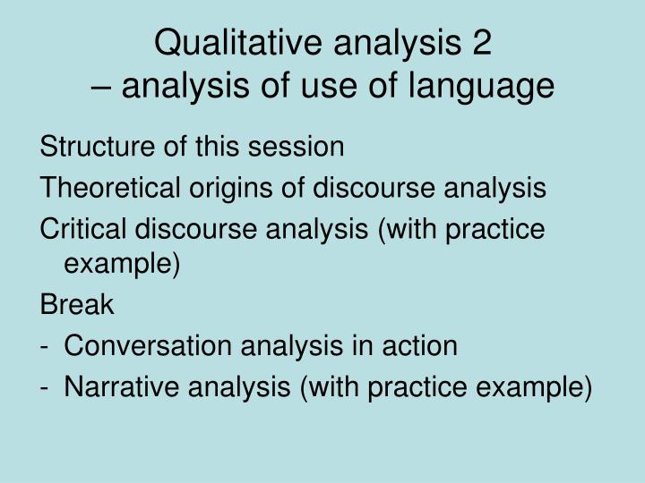 qualitative analysis 2 analysis of use of language