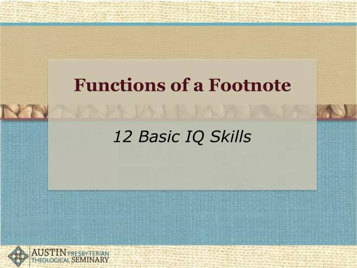 functions of a footnote