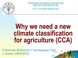 Why we need a new climate classification for agriculture (CCA)