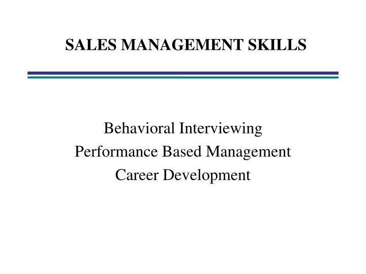sales management skills