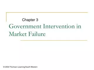Government Intervention in Market Failure