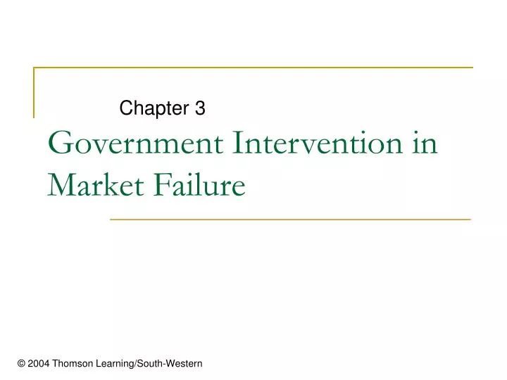government intervention in market failure