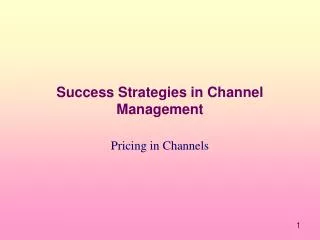 Success Strategies in Channel Management