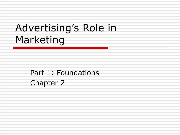 advertising s role in marketing