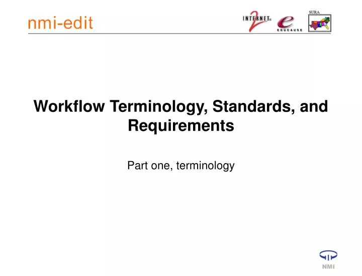 workflow terminology standards and requirements