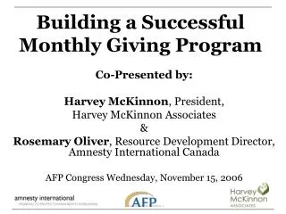 Building a Successful Monthly Giving Program