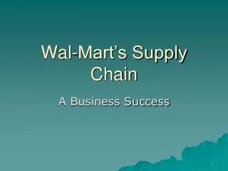 Wal-Mart’s Supply Chain