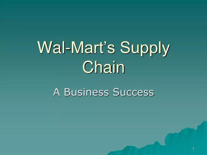 wal mart s supply chain