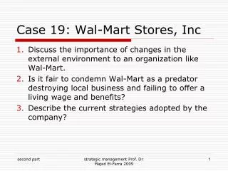 Case 19: Wal-Mart Stores, Inc