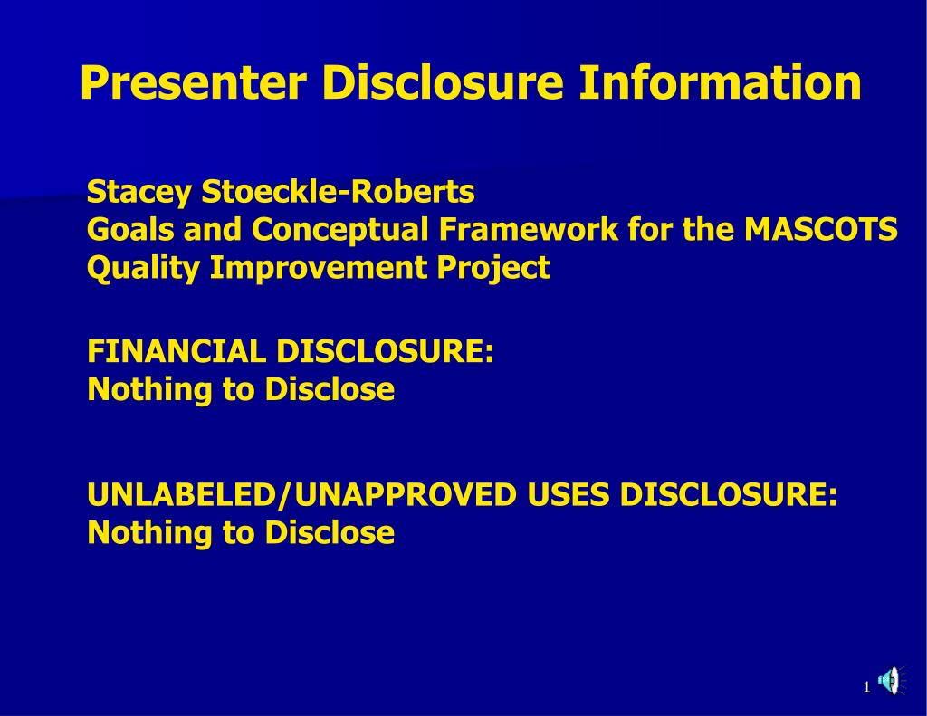 PPT - Presenter Disclosure Information PowerPoint Presentation, free ...