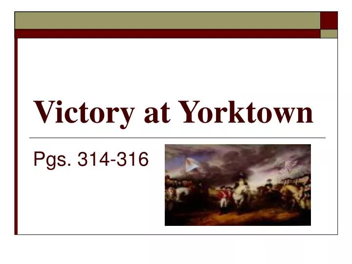 victory at yorktown
