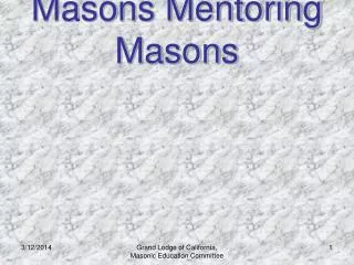 Masons Mentoring Masons