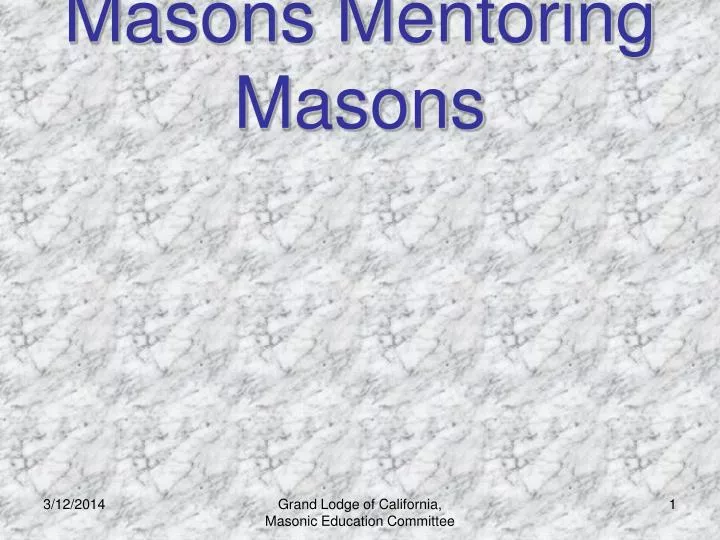 masons mentoring masons