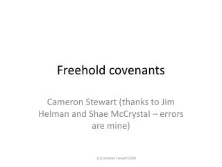 Freehold covenants
