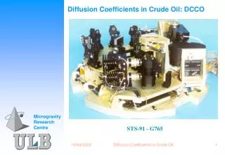 Diffusion Coefficients in Crude Oil: DCCO
