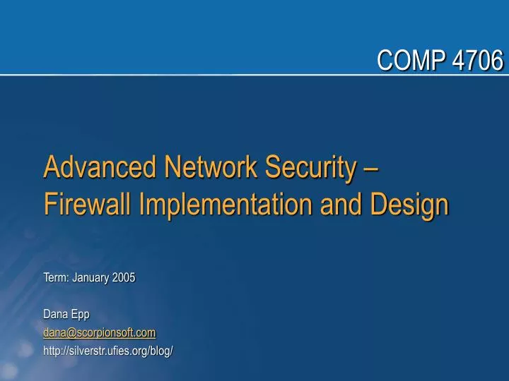 advanced network security firewall implementation and design