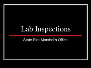 Lab Inspections