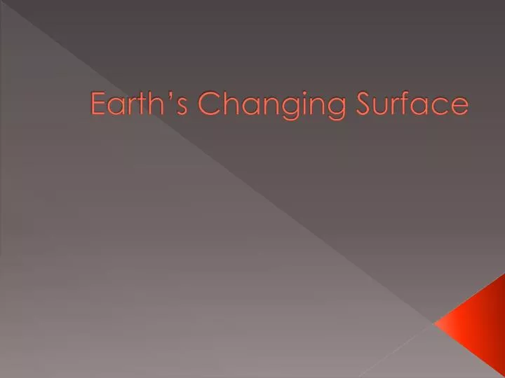 earth s changing surface