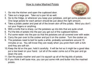 How to make Mashed Potato