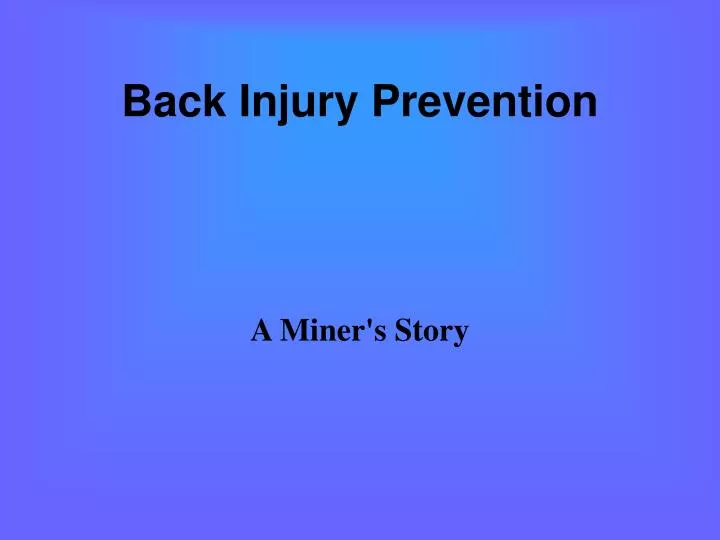 back injury prevention