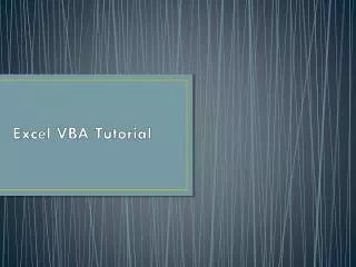 EXCEL VBA tutorial