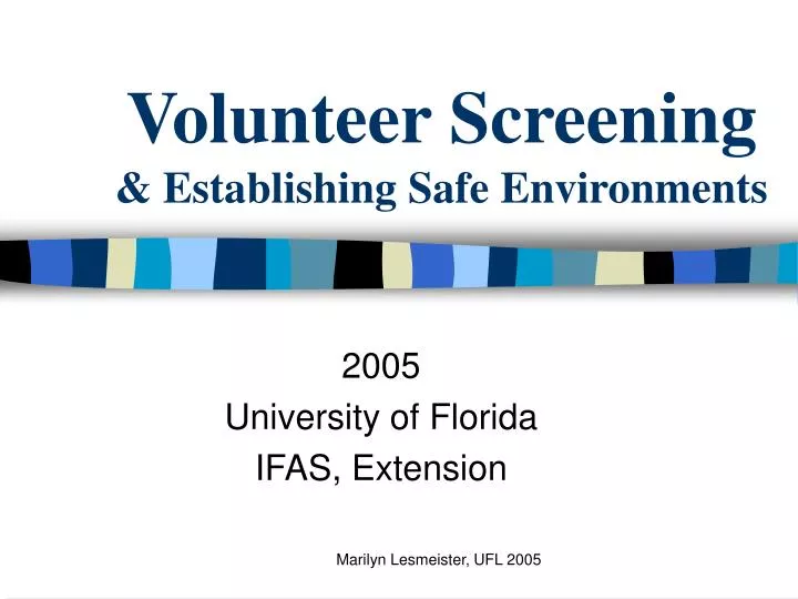 volunteer screening establishing safe environments