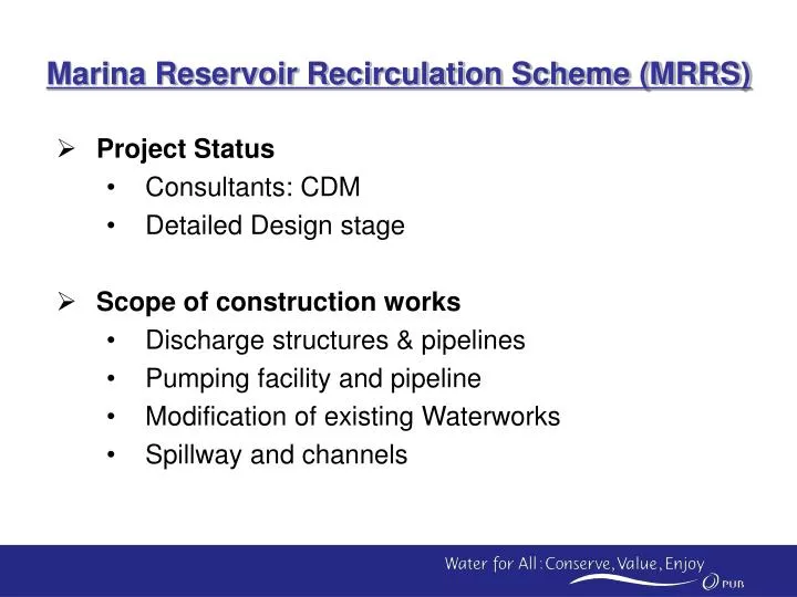 marina reservoir recirculation scheme mrrs