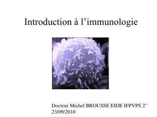 Introduction à l’immunologie