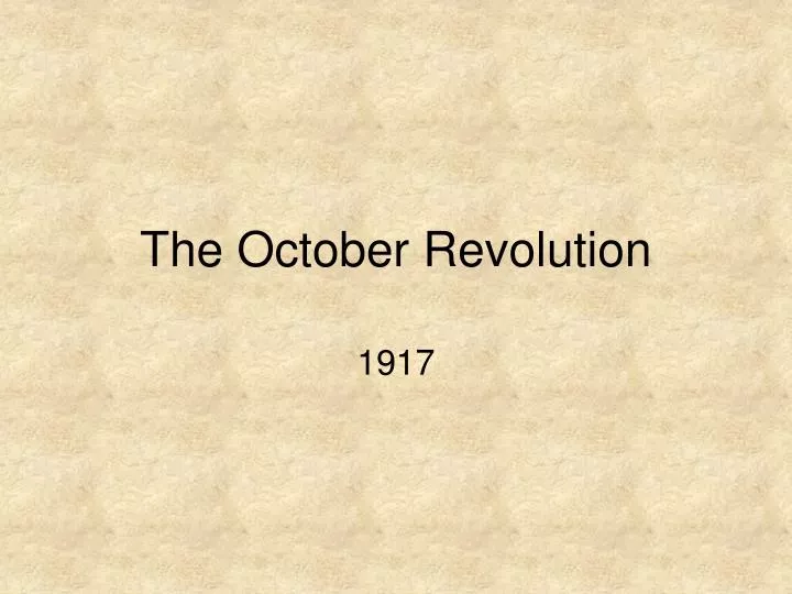 the october revolution