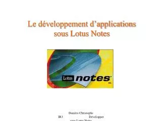 Le développement d’applications sous Lotus Notes